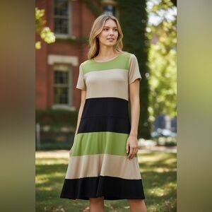 Green and Black Dress